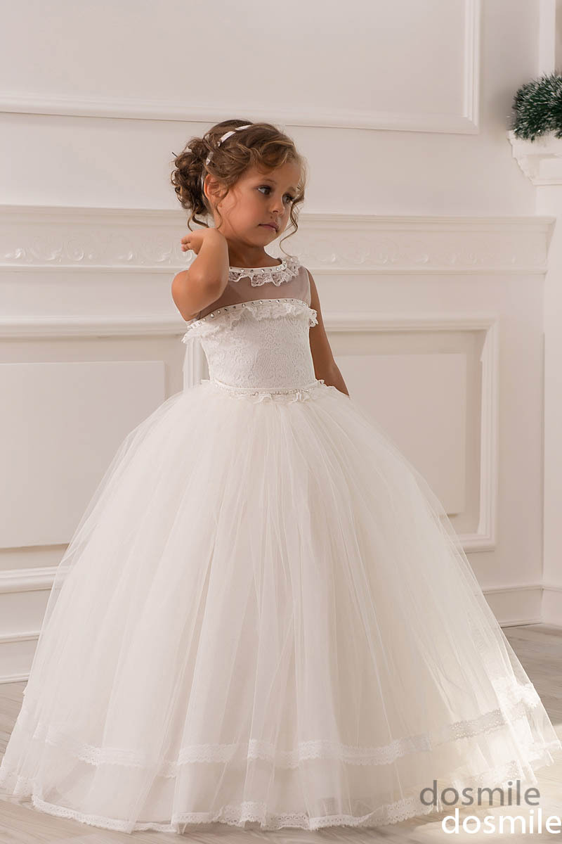 white gown for flower girl