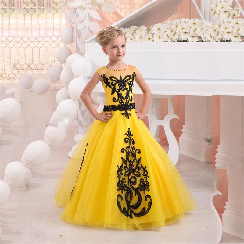 yellow ball gown for kids