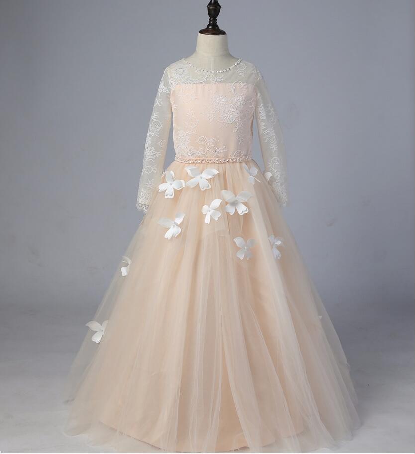 champagne colored little girl dresses