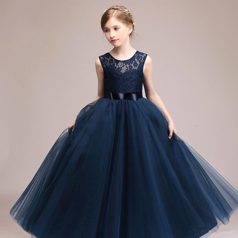 navy blue sash for flower girl dress